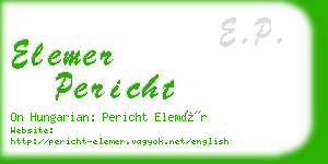 elemer pericht business card